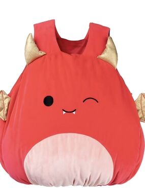 Red Dragon Plush Bag with Gold Horns